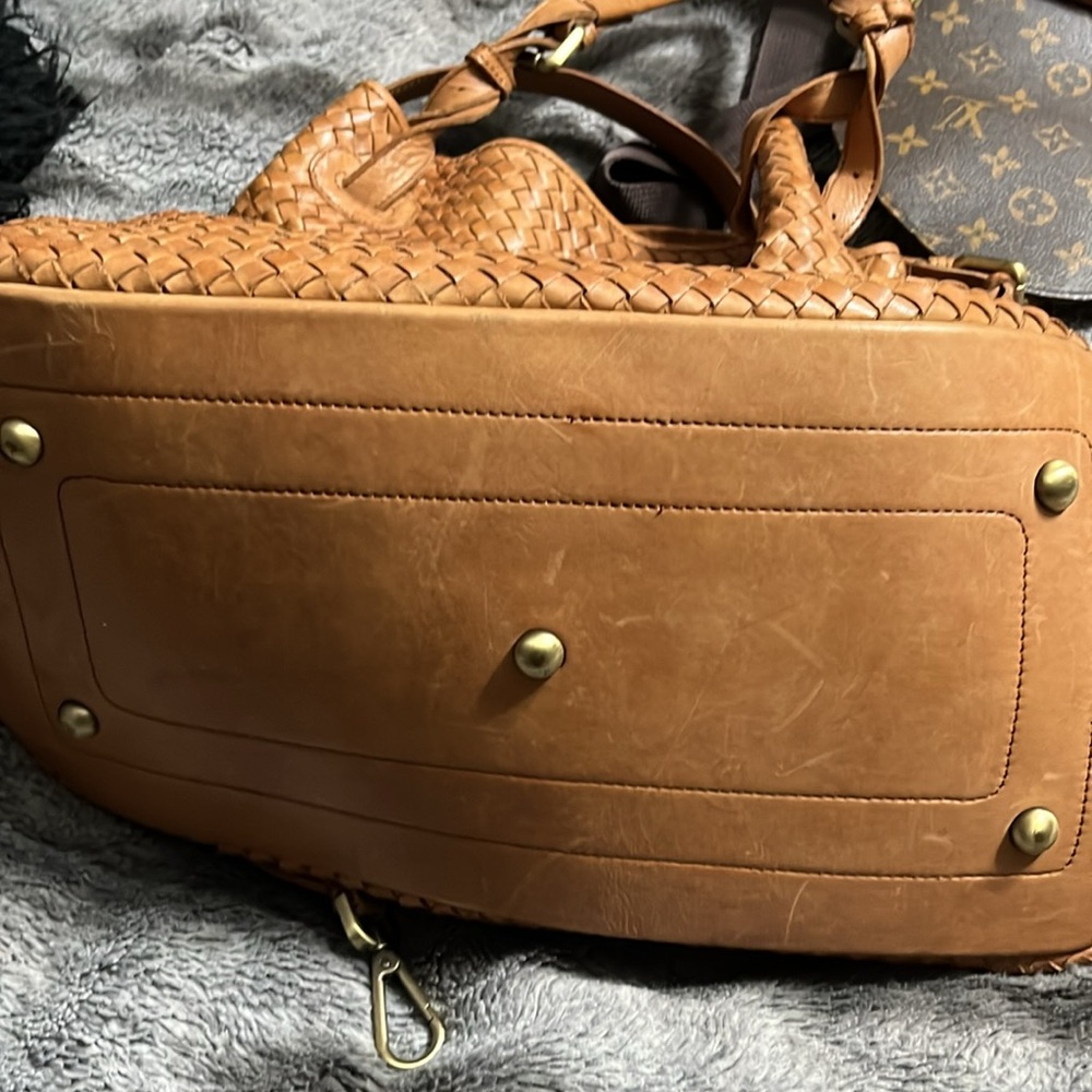 Genuine woven leather large shoulder bag - Picture 4 of 13